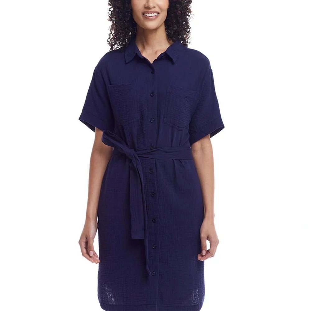 Weatherproof Vintage Ladies' Gauze Dress‎ Navy blue size XL